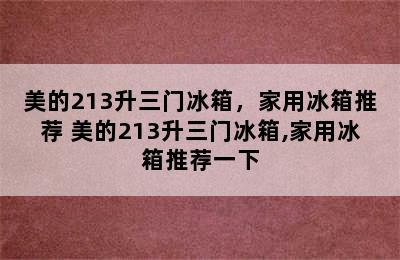 美的213升三门冰箱，家用冰箱推荐 美的213升三门冰箱,家用冰箱推荐一下